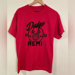 Dodge Brand Shirt Mens Large Red Dodge Hemi 1953 Pistons Crew Neck 50/50 Blend